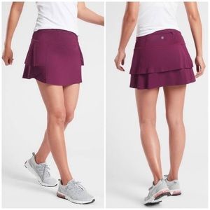 Athleta Momentum Layered Tennis Skort in Plum Size L